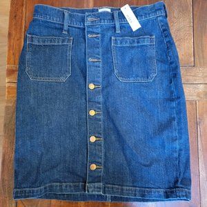 J. Crew Denim button-front skirt in medium wash